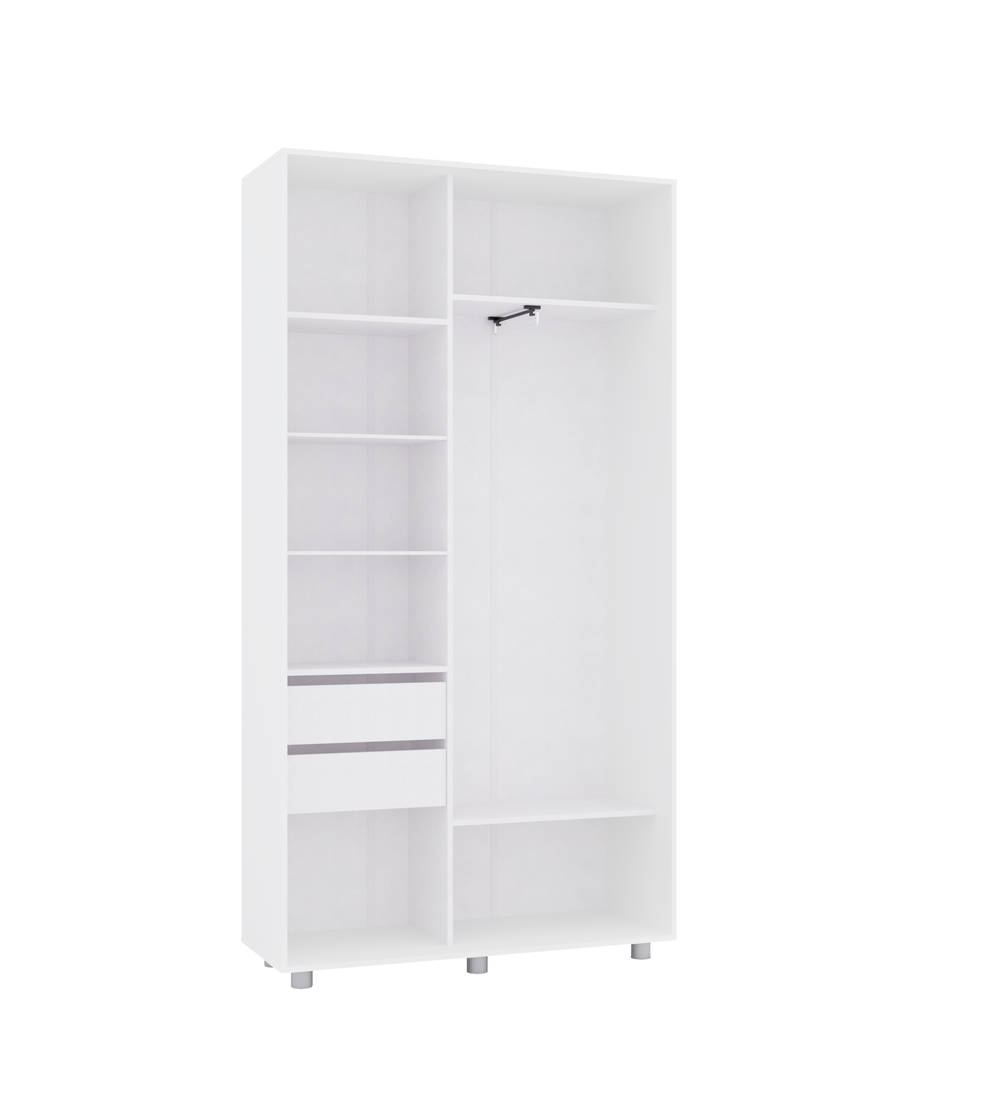 Шкаф-купе PRIME, 120х45х230 Белый с зеркалом
