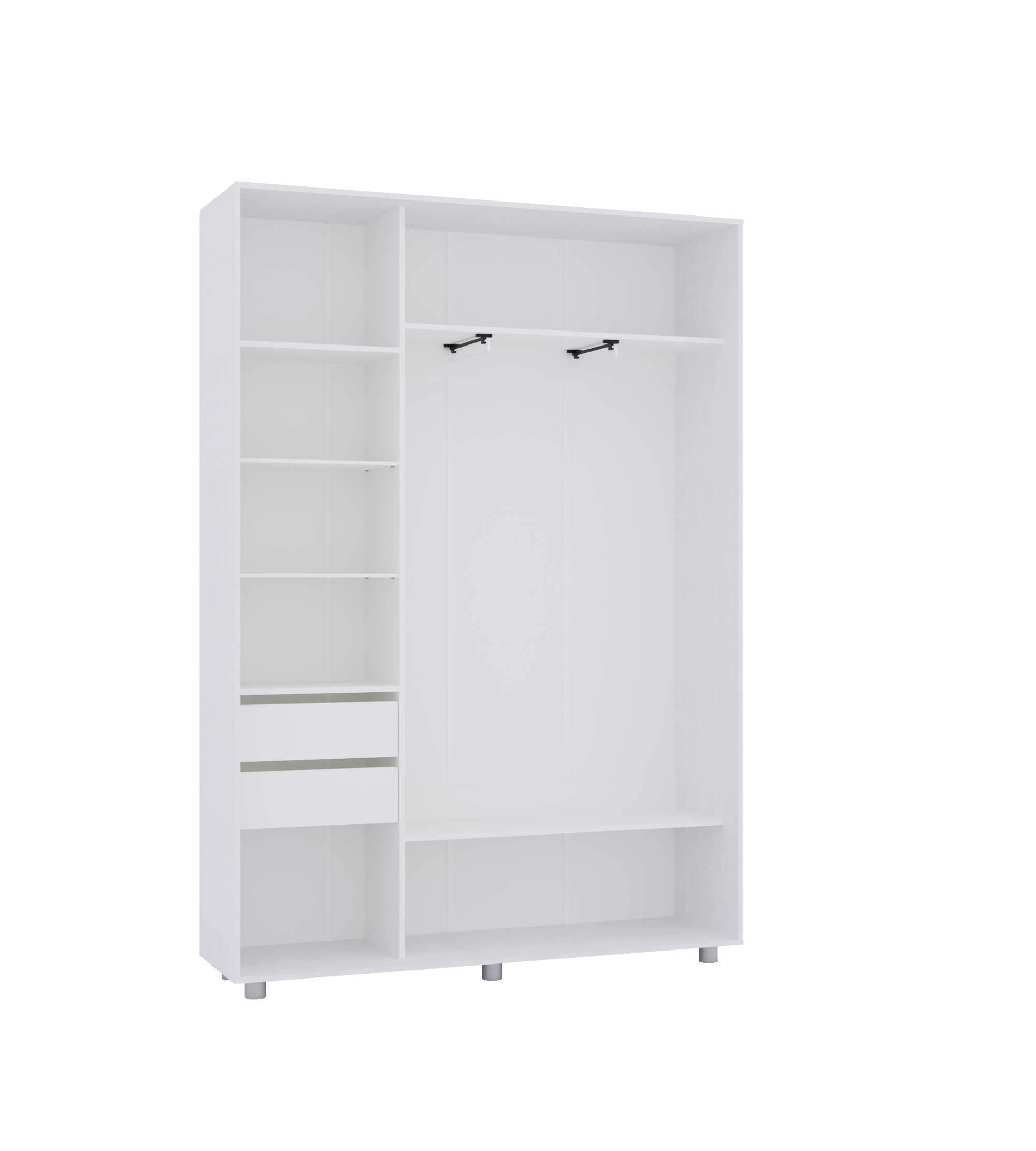 Шкаф-купе PRIME, 140х45х230 Белый с зеркалом